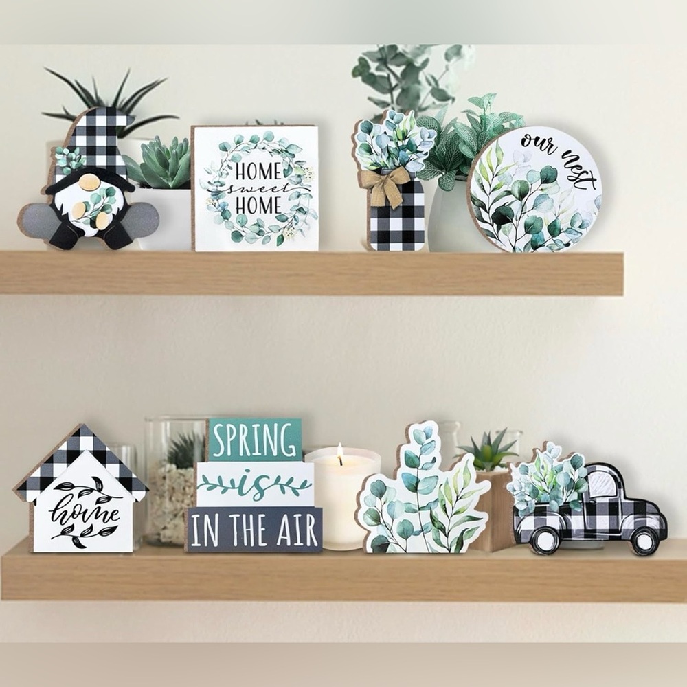 Wooden Spring Decor for Tiered Tray
